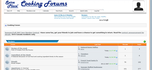 Capture of Cooking Forum